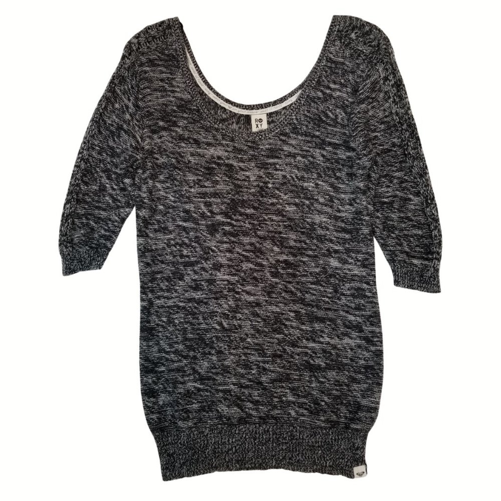 Roxy Scoop Neck 1/2 Sleeve Knit Top Size Large
